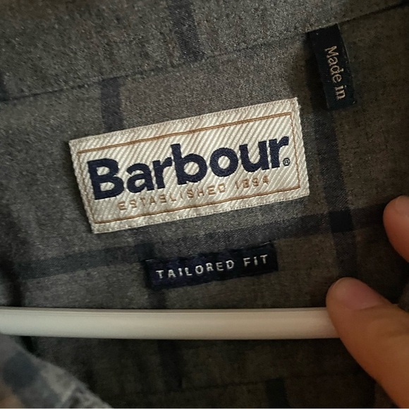 Barbour men’s checkered long sleeve button down shirt with collar - Picture 4 of 9